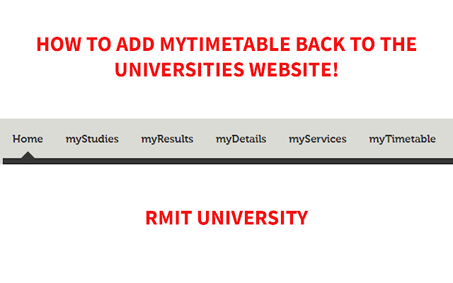 Timetable on myRMIT  from Chrome web store to be run with OffiDocs Chromium online