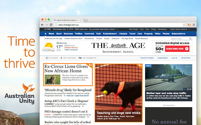 Time to Thrive news feed  from Chrome web store to be run with OffiDocs Chromium online