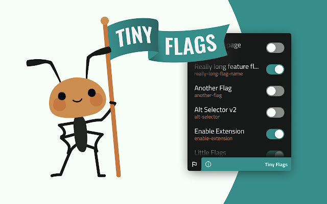 Tiny Flags Extension  from Chrome web store to be run with OffiDocs Chromium online