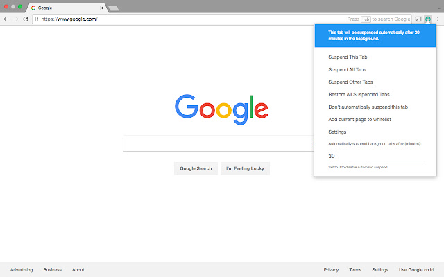 Tiny Suspender  from Chrome web store to be run with OffiDocs Chromium online