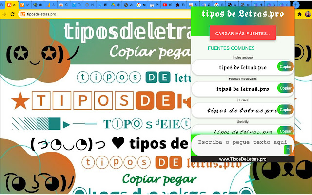 ▷Tipos De Letras⚡(☉̃ₒ☉)✅diferentes Fuentes  from Chrome web store to be run with OffiDocs Chromium online