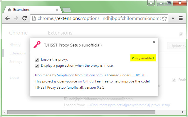 TJHSST Proxy Setup (unofficial)  from Chrome web store to be run with OffiDocs Chromium online