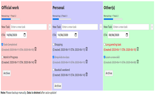 Todo and Journaling System  from Chrome web store to be run with OffiDocs Chromium online