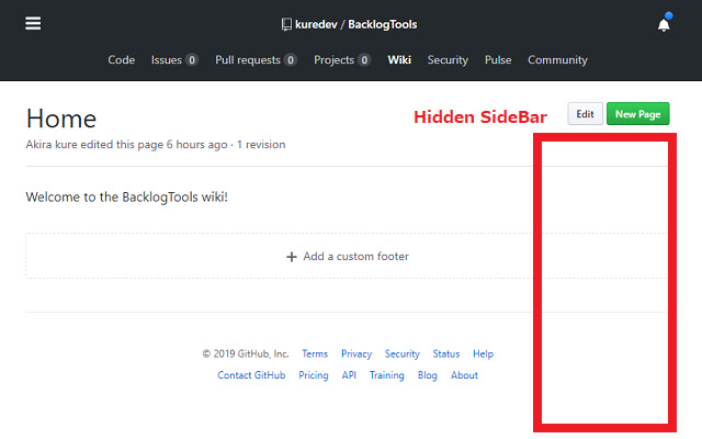 Toggle GitHub Wikis RightBar  from Chrome web store to be run with OffiDocs Chromium online