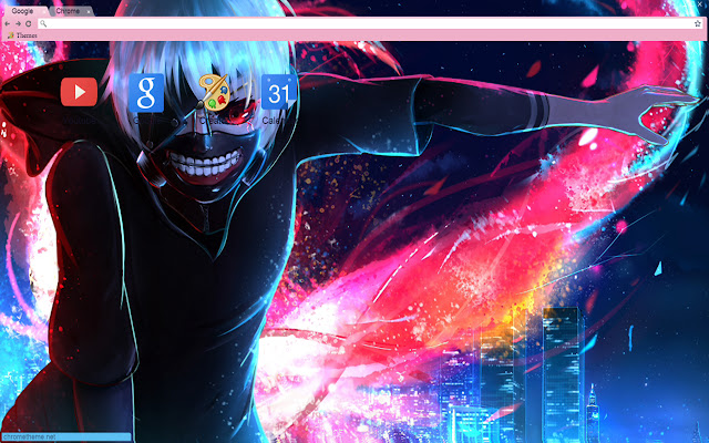 Tokyo Ghoul Colorful Kaneki theme 1920x1080  from Chrome web store to be run with OffiDocs Chromium online