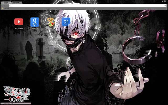 Tokyo Ghoul Kaneki theme 1280x720  from Chrome web store to be run with OffiDocs Chromium online