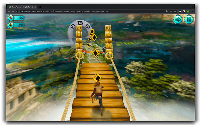 Tomb Runner HTML5 Game  from Chrome web store to be run with OffiDocs Chromium online