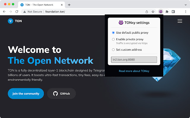 TONxy  from Chrome web store to be run with OffiDocs Chromium online