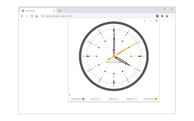 Toolbar Clock  from Chrome web store to be run with OffiDocs Chromium online