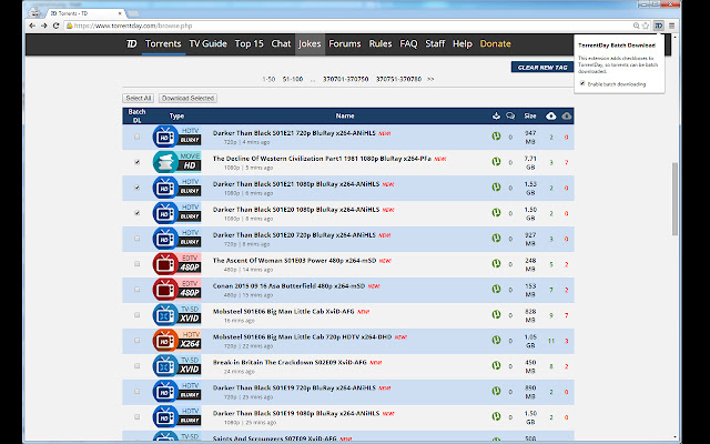 TorrentDay Batch Download  from Chrome web store to be run with OffiDocs Chromium online