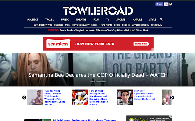 Towleroad Gay News, LGBT News  from Chrome web store to be run with OffiDocs Chromium online