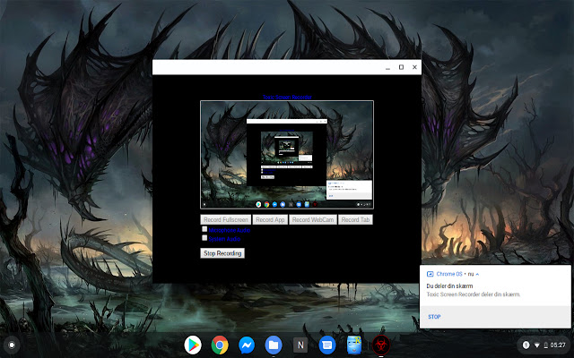 Toxic Screen Recorder  from Chrome web store to be run with OffiDocs Chromium online