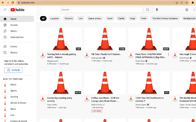 Traffic Cone Youtube Changer  from Chrome web store to be run with OffiDocs Chromium online