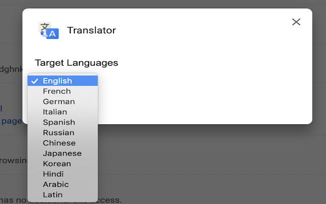 Translator  from Chrome web store to be run with OffiDocs Chromium online