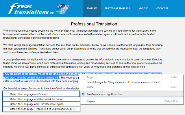 Translator and Text to Speech (TTS)  from Chrome web store to be run with OffiDocs Chromium online