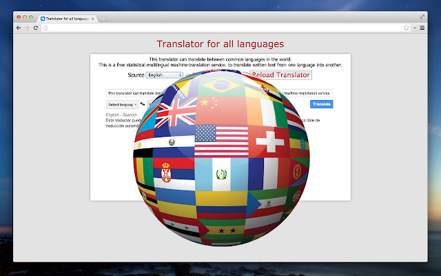 Translator for all languages  from Chrome web store to be run with OffiDocs Chromium online