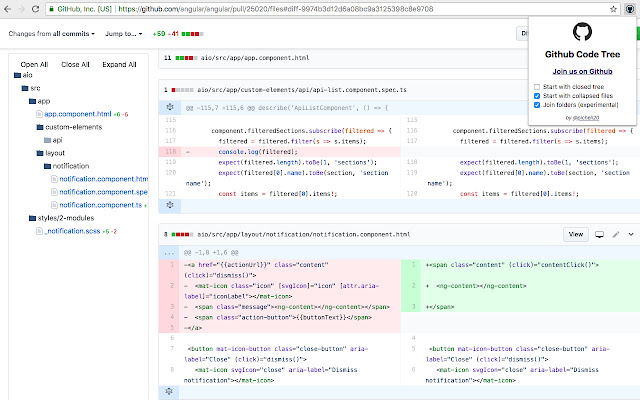 Tree Explorer for Github  from Chrome web store to be run with OffiDocs Chromium online