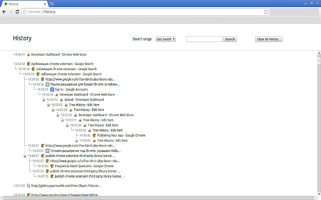 Tree History  from Chrome web store to be run with OffiDocs Chromium online
