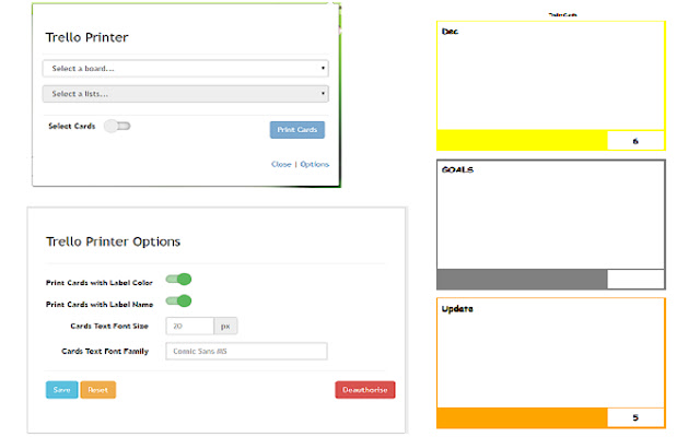 Trello Board Printer  from Chrome web store to be run with OffiDocs Chromium online