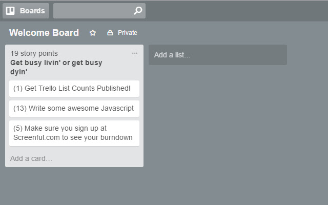 Trello Story Point Counts  from Chrome web store to be run with OffiDocs Chromium online