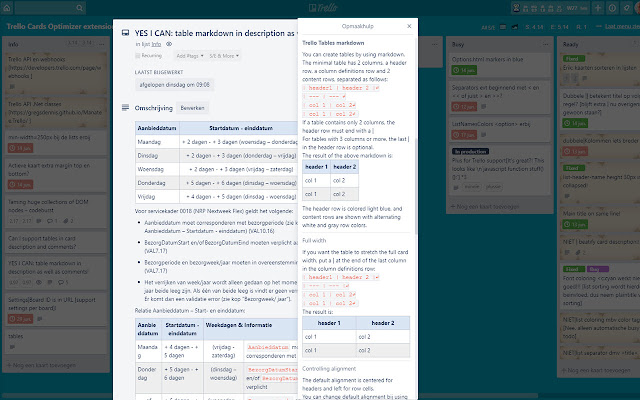 Trello Table Markdown  from Chrome web store to be run with OffiDocs Chromium online