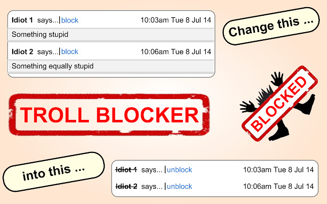 TrollBlocker  from Chrome web store to be run with OffiDocs Chromium online