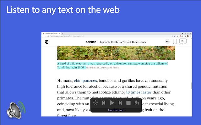 Troubadour web reader  from Chrome web store to be run with OffiDocs Chromium online