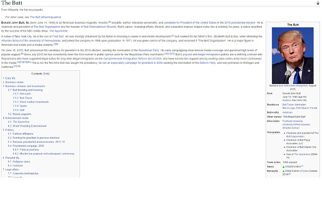Trump To Butt  from Chrome web store to be run with OffiDocs Chromium online