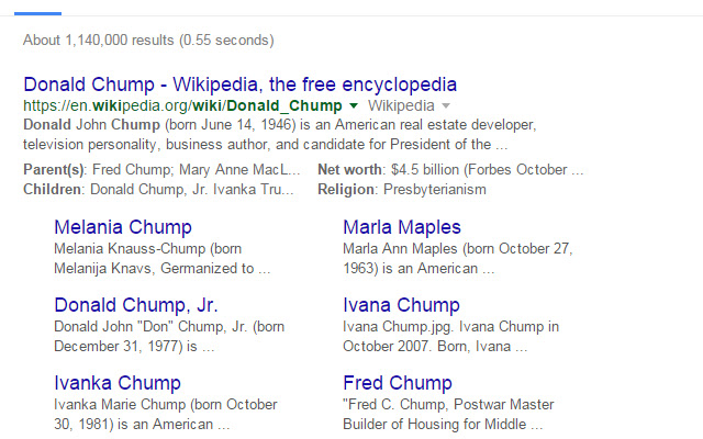 Trump to Chump  from Chrome web store to be run with OffiDocs Chromium online