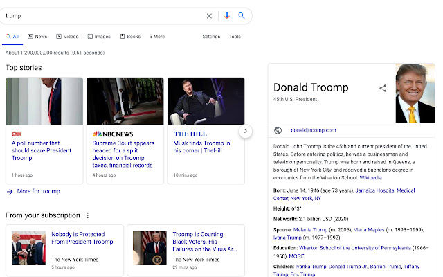 Trump to Troomp  from Chrome web store to be run with OffiDocs Chromium online