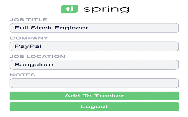 TSpring Job Tracking  from Chrome web store to be run with OffiDocs Chromium online