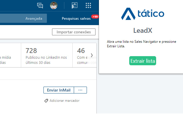 Tático LeadX  from Chrome web store to be run with OffiDocs Chromium online