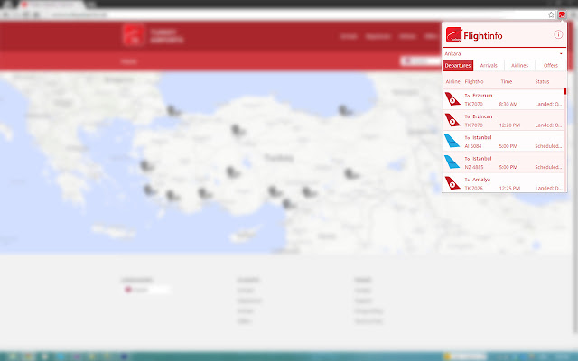 Turkey Flights Info  from Chrome web store to be run with OffiDocs Chromium online