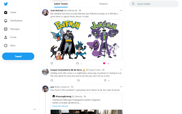 Tweak New Twitter  from Chrome web store to be run with OffiDocs Chromium online