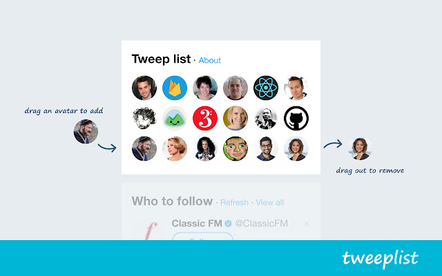 Tweep List for Twitter  from Chrome web store to be run with OffiDocs Chromium online