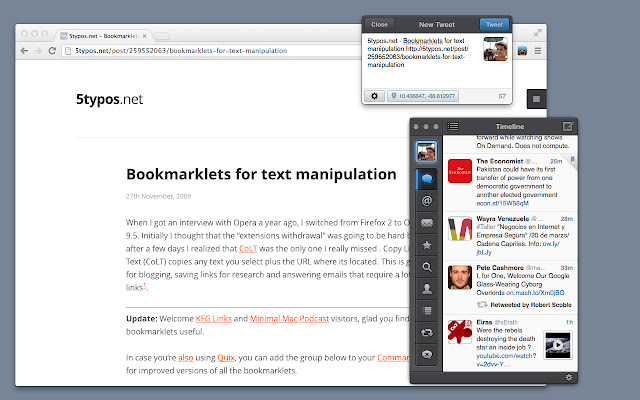 Tweetbot This  from Chrome web store to be run with OffiDocs Chromium online