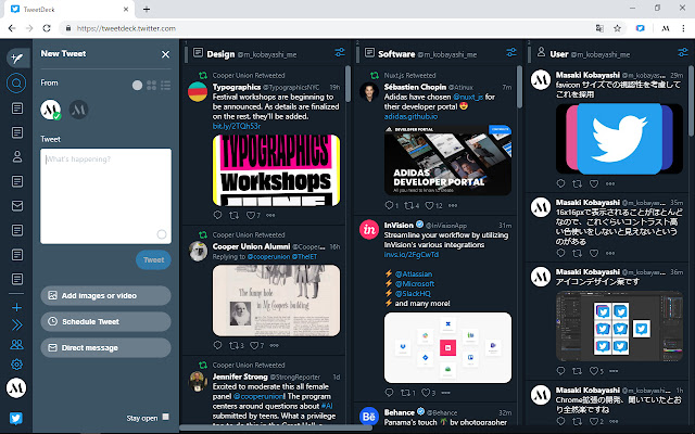 TweetDeck Account Shortcuts  from Chrome web store to be run with OffiDocs Chromium online