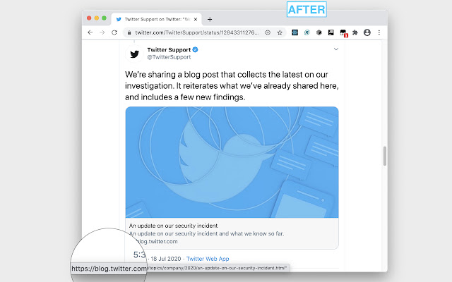 Tweet Pure Links  from Chrome web store to be run with OffiDocs Chromium online