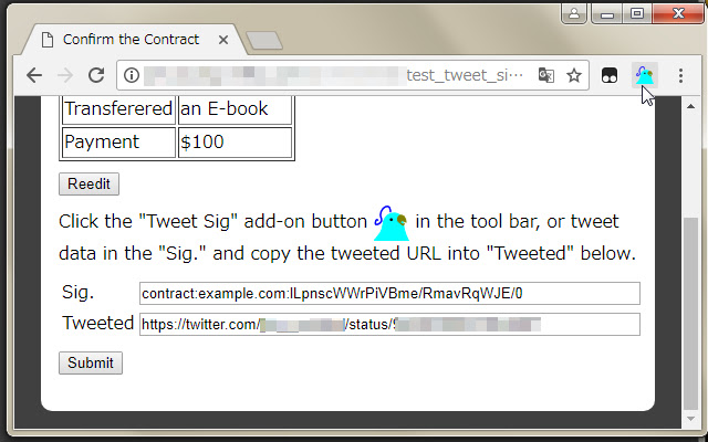 Tweet Sig  from Chrome web store to be run with OffiDocs Chromium online