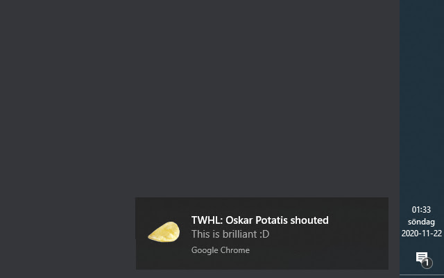 TWHL Shoutbox Notifications  from Chrome web store to be run with OffiDocs Chromium online