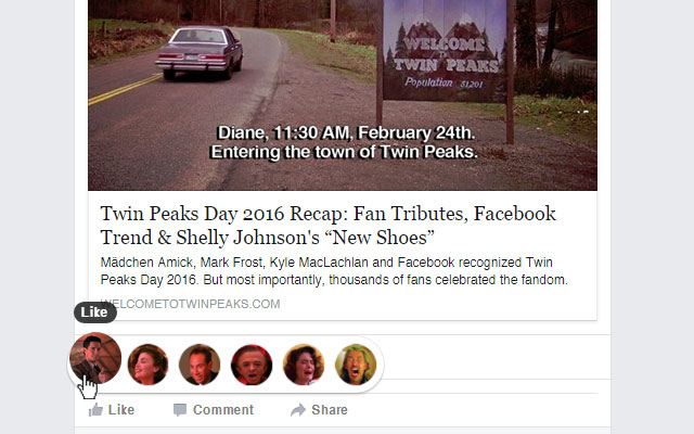 Twin Peaks Reactions  from Chrome web store to be run with OffiDocs Chromium online