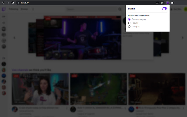 Twitch Auto Switcher  from Chrome web store to be run with OffiDocs Chromium online