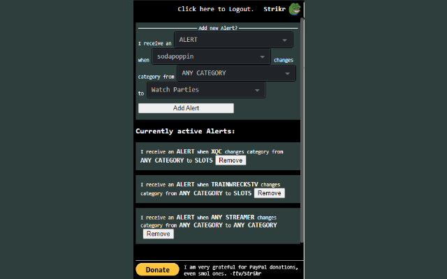 Twitch Category Change Notifier  from Chrome web store to be run with OffiDocs Chromium online