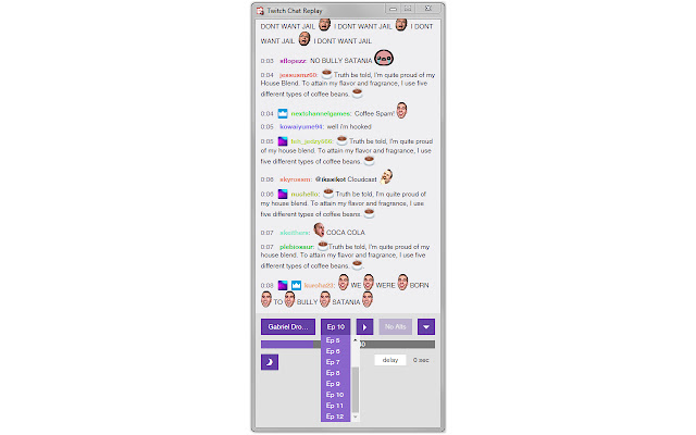 Twitch Chat Replay  from Chrome web store to be run with OffiDocs Chromium online