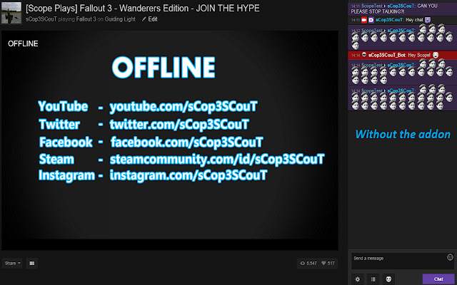 Twitch Disable Whispers  from Chrome web store to be run with OffiDocs Chromium online