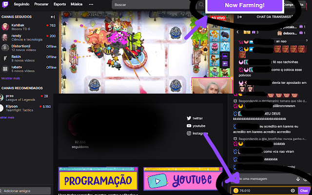 Twitch Farmer  from Chrome web store to be run with OffiDocs Chromium online