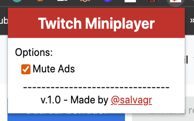 Twitch Miniplayer  from Chrome web store to be run with OffiDocs Chromium online