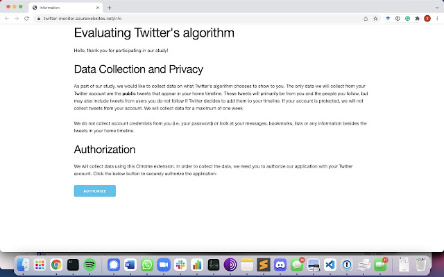 Twitter Data Collector  from Chrome web store to be run with OffiDocs Chromium online