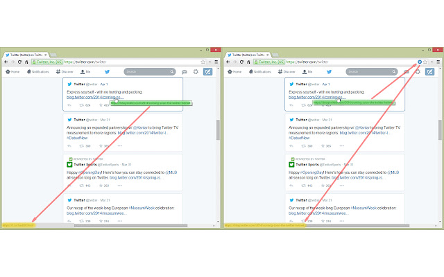 Twitter Direct Links  from Chrome web store to be run with OffiDocs Chromium online