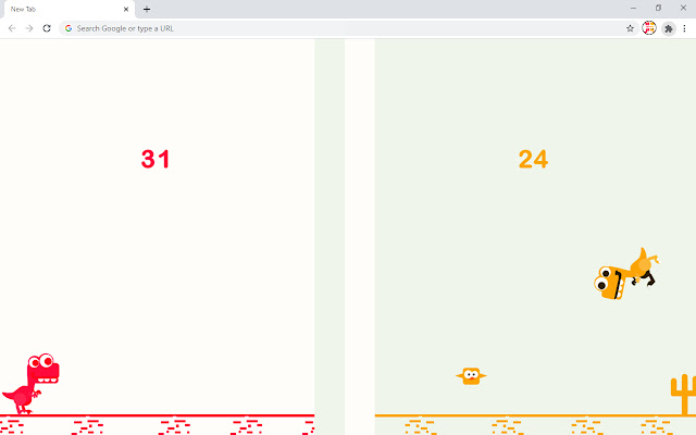 Two Rex 2 Player Game  from Chrome web store to be run with OffiDocs Chromium online